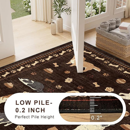 DUKINO 2x4 Runner Rug for Entryway, Animal Dog Print Washable Kitchen Rug - Image 7