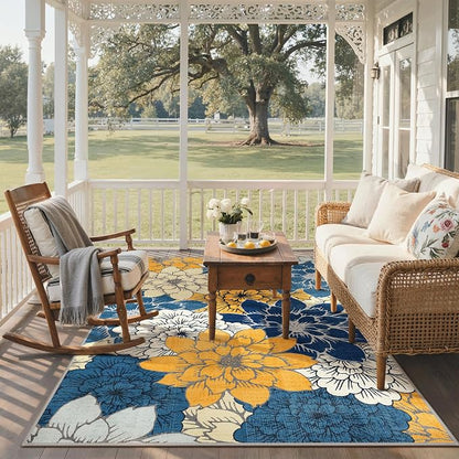 GENIMO Indoor Outdoor Area Rug 4'x6', Machine Washable Rugs - Image 7