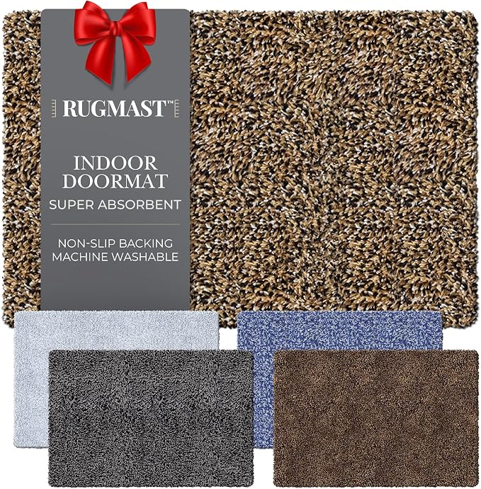 Premium Microfiber Indoor Door Mat – 24"x36" Washable Entry Mat, Waterproof by RugMast