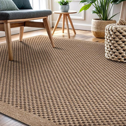 CAMILSON Easy Jute Rug 9x12, Indoor Outdoor Natural Color Fiber Area Rugs - Image 10