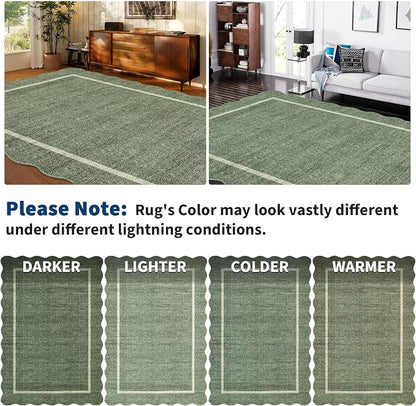 GarveeHome Scalloped Round Area Rugs, Washable Small Round Rug 3 ft Non-Slip - Image 9