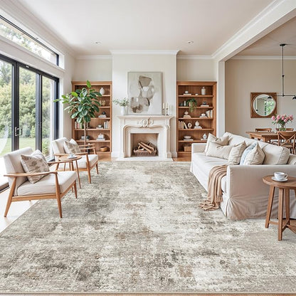 11x14 Area Rug for Living Room Washable – Large Neutral Room Size Bedroom - Image 3
