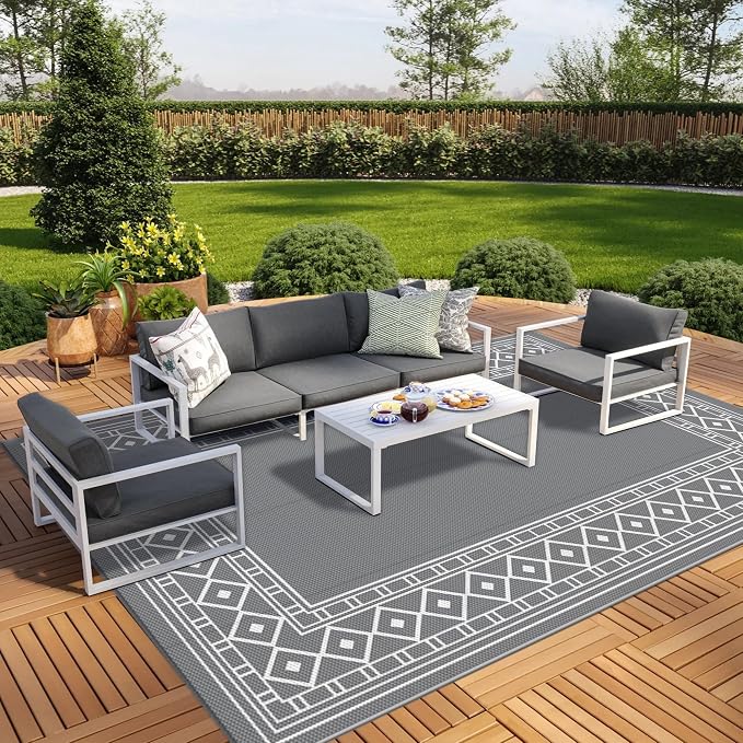 GENIMO Outdoor Rug Waterproof for Patio Decor, Camping Mats for Outdoor Decor - Image 8