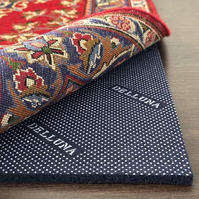 DELLUNA Non-Slip Area Rug Pad 2'x10', 3/8" Thick Double Side Rubber + Felt by DELLUNA