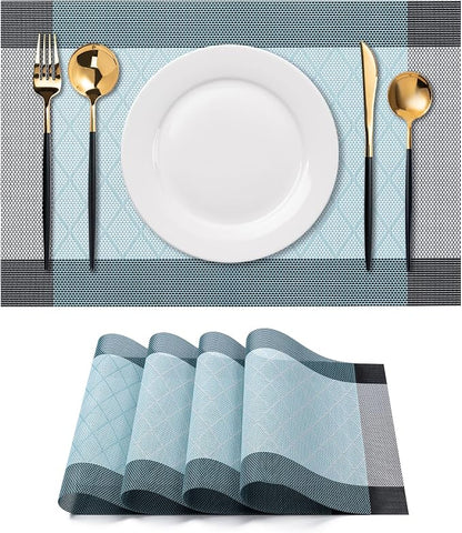 Placemats Set of 4 Washable Indoor | Outdoor Vinyl Place Mats by CADONO