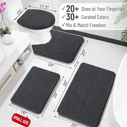 OLANLY Bathroom Rugs 34x21, Extra Soft Absorbent Chenille Bath Rugs, Rubber - Image 2