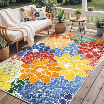GENIMO Indoor Outdoor Area Rug 4'x6', Machine Washable Rugs - Image 3