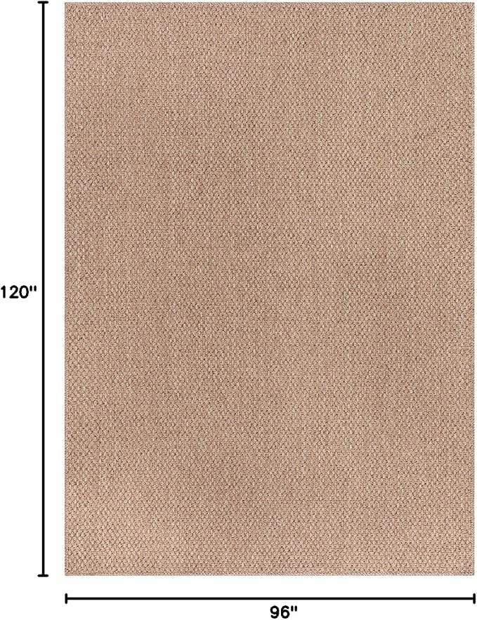 CAMILSON Easy Jute Rug 8x10, Indoor Outdoor Natural Color Farmhouse Area Rugs - Image 2