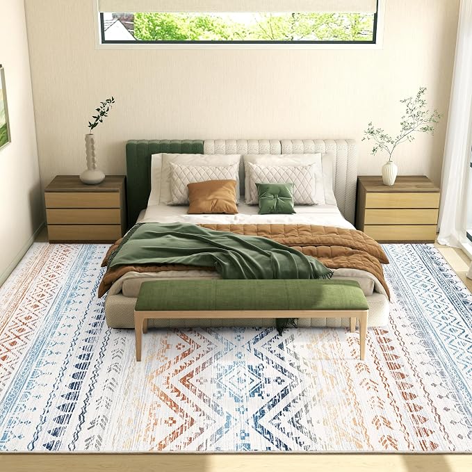 Miukiki 9x12 Area Rug for Living Room Moroccan Washable Rugs Non Slip Indoor - Image 8