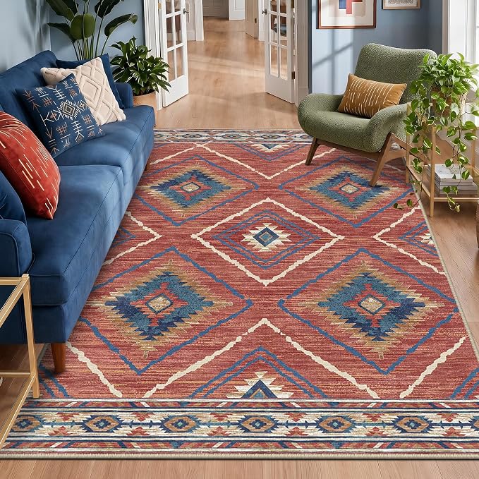 BESTSWEETIE Area Rug 6x9 Rug Machine Washable Non-Slip Low Pile Print Pattern - Image 2