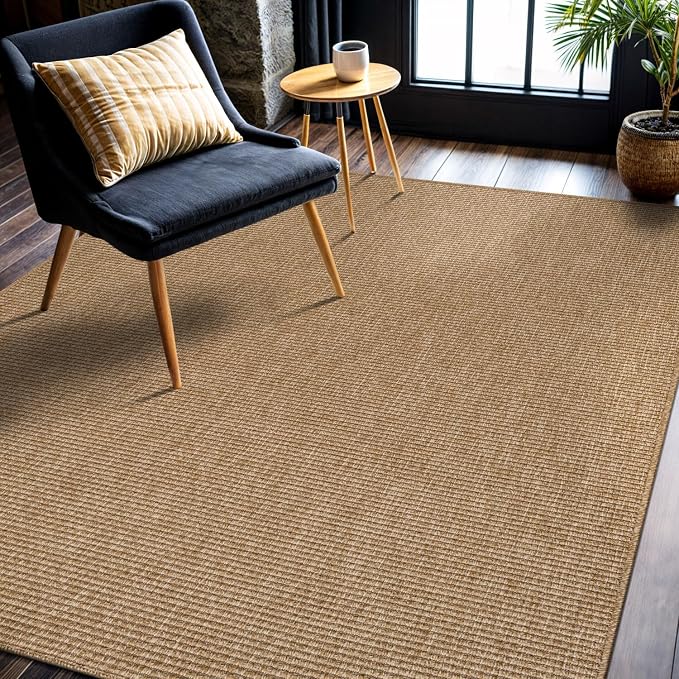 CAMILSON Easy Jute Rug 5x7, Indoor Outdoor Natural Color Farmhouse Area Rugs - Image 7