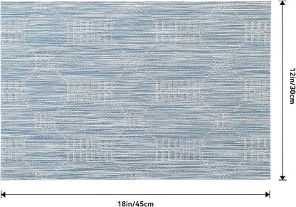 Leetaltree Jacquard Blue Placemats Set of 8 - Image 9