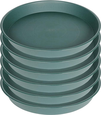 6 Pack of 7 inch Plant Saucer, Heavy Duty Plastic Plant Water Tray 7 inch Round by Bleuhome