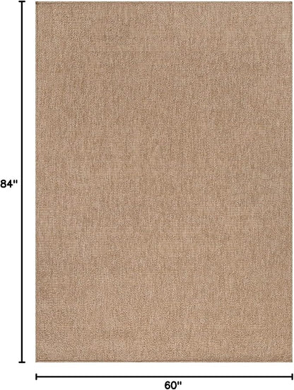 CAMILSON Easy Jute Rug 5x7, Indoor Outdoor Natural Color Fiber Area Rugs - Image 2