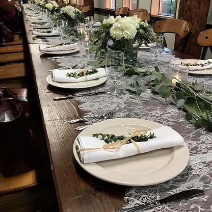 3 Pcs White Lace Table Runner 14 x 120 Inch Embroidered Boho Table Runner - Image 6