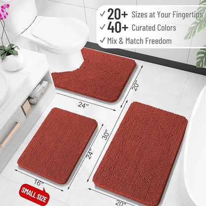 OLANLY Large Bathroom Rugs 45x27, Soft Absorbent Chenille Bath Rugs, Rubber - Image 2