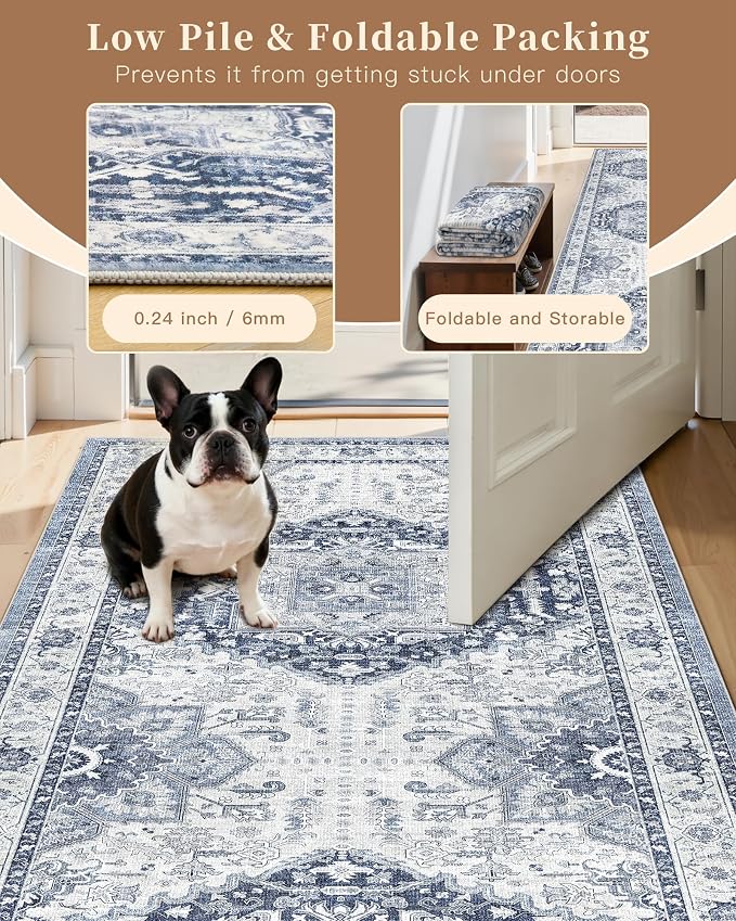 Madane Washable Runner Rug 2x6, Ultra-Thin Non-Slip Non-Shedding Hallway Runner - Image 7