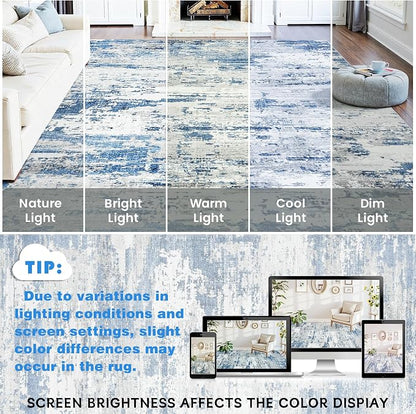 Area Rugs 10x14 Living Room: Large Soft Washable Rug Modern Abstract Anti-Skid - Image 9