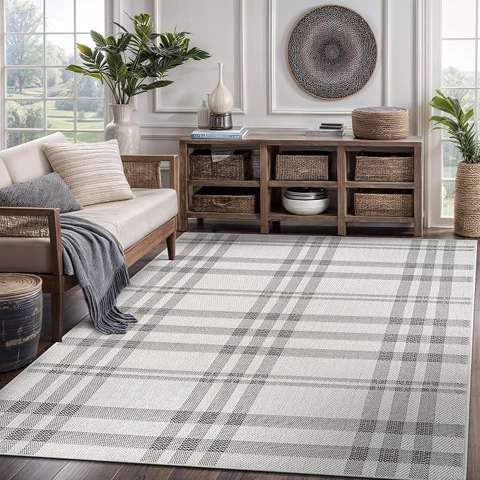 CAMILSON Easy Jute Rug 4x6, Indoor Outdoor Off-White Color Fiber Area Rugs - Image 6