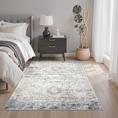 Soalmost 4x6 Area Rugs for Living Room, Vintage Washable Rugs for Dining Room - Image 2