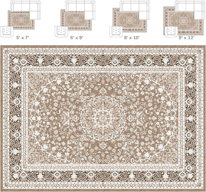 Lessymo 8 x 10 Area Rugs for Living Room, Machine Washable Area Rugs Boho Faux - Image 2