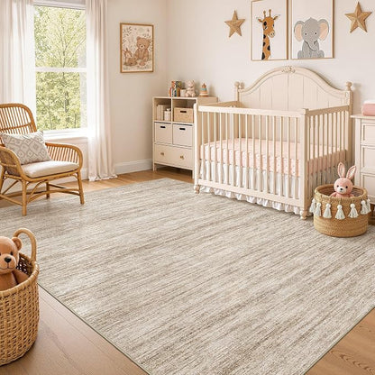 Nakagishi 10X12 Area Rugs Living Room: Washable Large Vintage Rug Neutral - Image 7