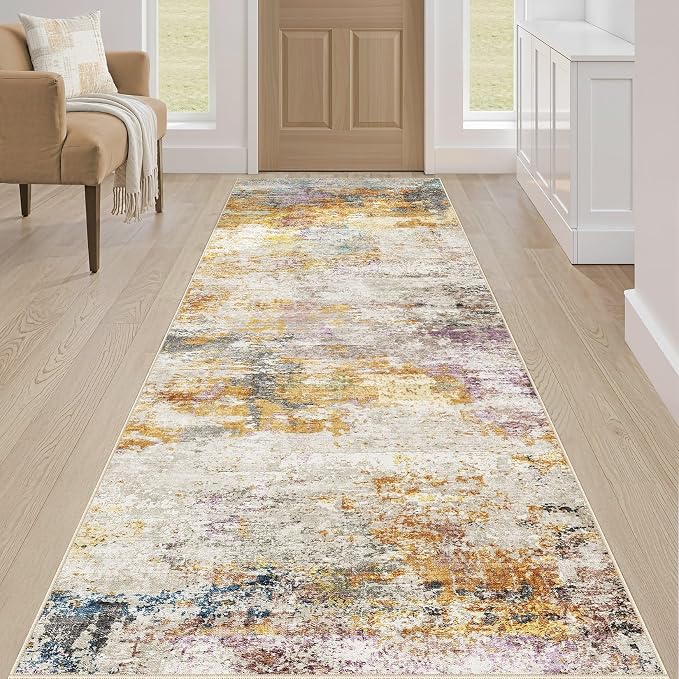 Runner Rug Kitchen Washable Rugs: 2x6 Non-Slip Abstract Soft Modern Stain - Image 4