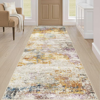 Runner Rug Kitchen Washable Rugs: 2x6 Non-Slip Abstract Soft Modern Stain - Image 4