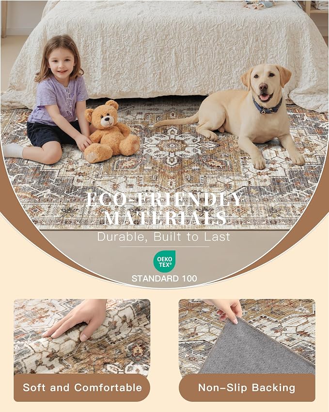 Madane Hallway Runner Rug 2'6''x12', Non Slip Vintage 12ft Runners - Image 6