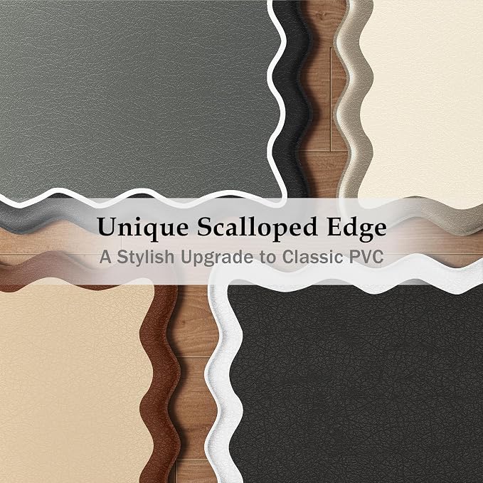 Arenarug Scalloped Black Gray Kitchen Mats Rugs Sets of 2 Cushioned Anti - Image 2
