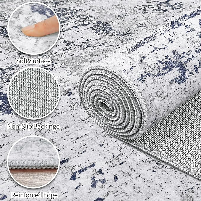 Area Rugs 5x7 Living Room: Large Modern Abstract Washable Rug Soft Anti-Skid - Image 8