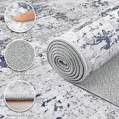 Area Rugs 5x7 Living Room: Large Modern Abstract Washable Rug Soft Anti-Skid - Image 8