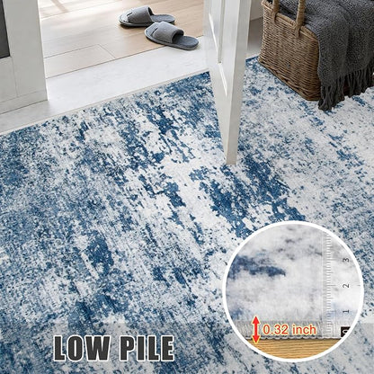 6x6 Area Rug Living Room Rug: Washable Modern Abstract Soft Thin Rug Indoor - Image 7