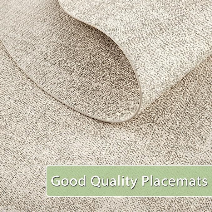 Placemats Set of 12 Washable, Heat Resistant Table Placemats Wipeable Faux - Image 3