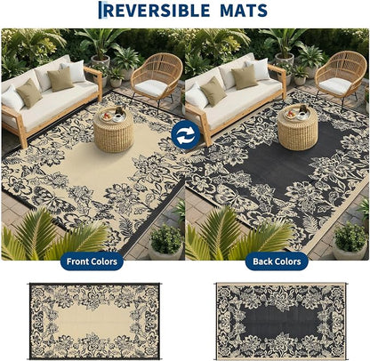 Garvee 5’x8’ Waterproof Patio Outdoor Rug, Outdoor Plastic Straw Rug - Image 3