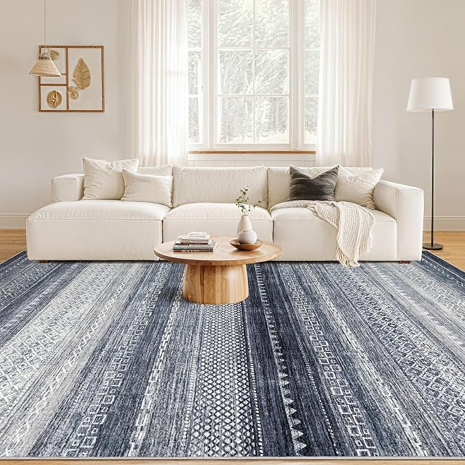 Nakagishi 10x14 Area Rugs Living Room: Washable Boho Large Neutral Modern Soft - Image 4