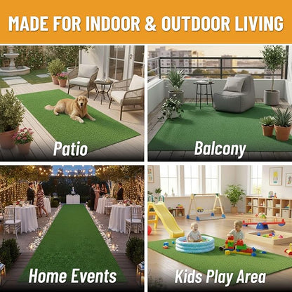 Ottomanson Artificial Turf Lite 94" x 44', Fake Grass Carpet - Image 4