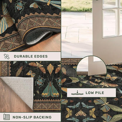 2x5 Black Washable Kitchen Runner Rugs Non Skid Washable - Image 5