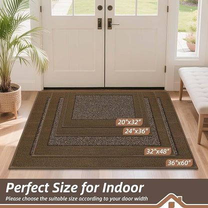 BEQHAUSE Indoor Door Mat 20" x 32", Dirt Trapper Door Mats Non-Slip Entryway - Image 2