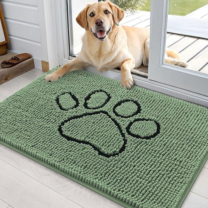 OLANLY Dog Door Mat for Muddy Paws 36x24, Paw Print Design, Absorbs Moisture by OLANLY