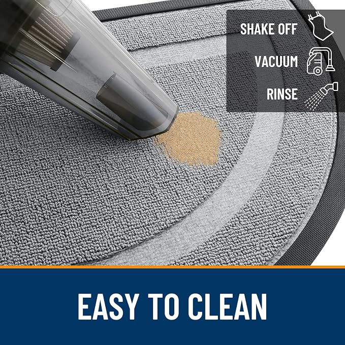 OLANLY Half Circle Door Mat Indoor Outdoor Entrance Welcome, Waterproof - Image 6