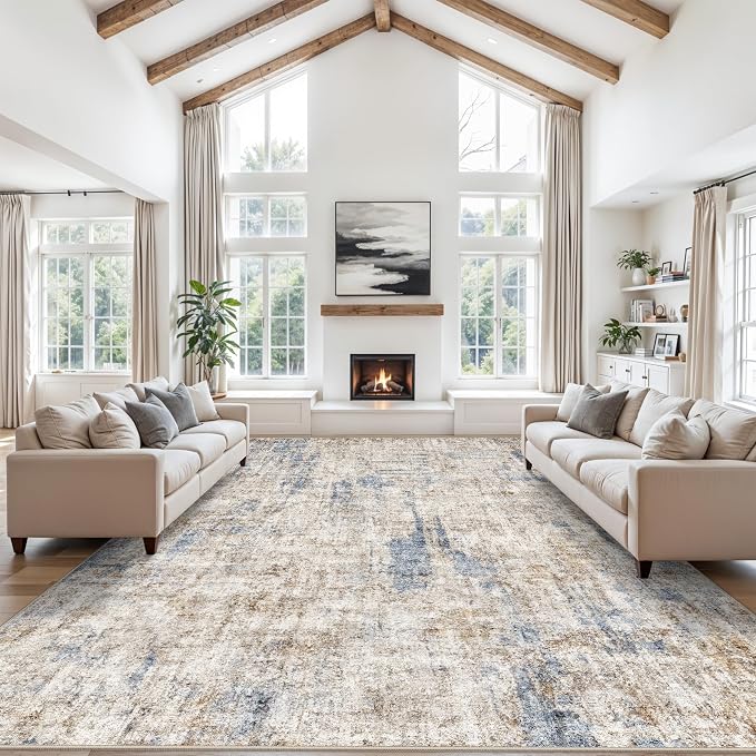 12x14 Area Rug for Living Room – Washable Non-Slip Soft Extra Large Carpet for by ZHXXUJ
