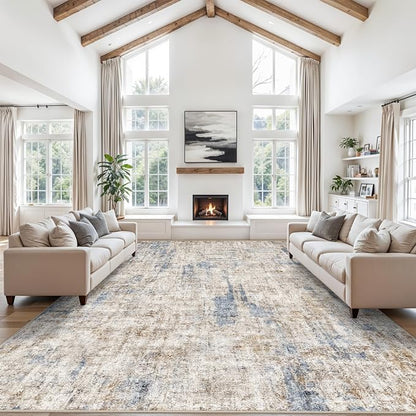 12x14 Area Rug for Living Room – Washable Non-Slip Soft Extra Large Carpet for by ZHXXUJ