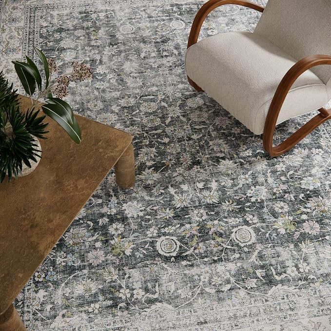 Machine Washable Rugs for Living room: 8x10 bedroom Rug Vintage Boho Area Rug - Image 4