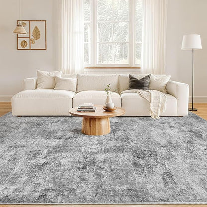 Nakagishi 8x10 Area Rugs Living Room: Washable Abstract Large Neutral Soft Rug - Image 4