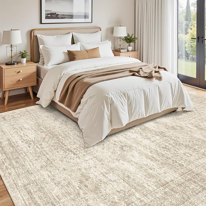 Soalmost 9x12 Area Rugs for Living Room, Non Slip Machine Washable Vintage Rugs - Image 9