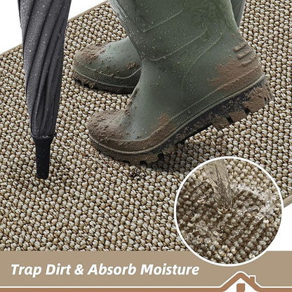 BEQHAUSE Dirt Trapper Door Mat 24" x 60", Non-Slip Washable Doormats Entrance - Image 3