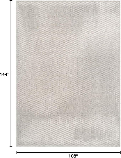 CAMILSON Easy Jute Rug 9x12, Large Indoor Outdoor Off-White Farmhouse Area Rugs - Image 2
