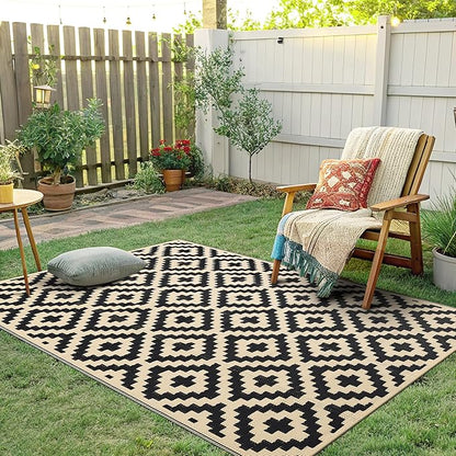 Smiry Waterproof Outdoor Rug 4x6 ft, Reversible Plastic Straw Patio Camping Rugs - Image 6