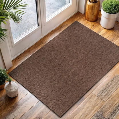CAMILSON Easy Jute Rug 2x3, Indoor Outdoor Brown Color Fiber Area Rugs - Image 6